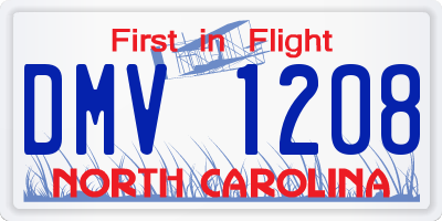 NC license plate DMV1208