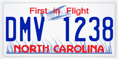 NC license plate DMV1238