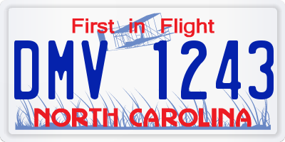 NC license plate DMV1243