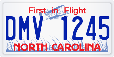 NC license plate DMV1245