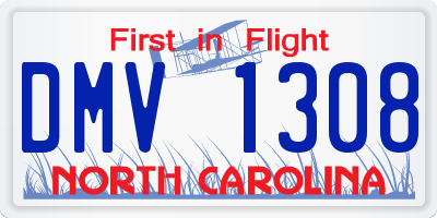 NC license plate DMV1308