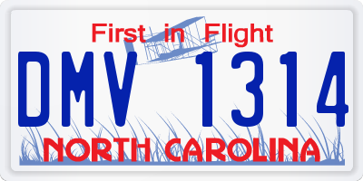 NC license plate DMV1314