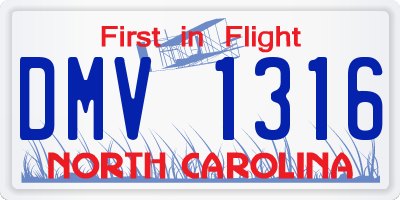 NC license plate DMV1316