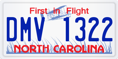 NC license plate DMV1322