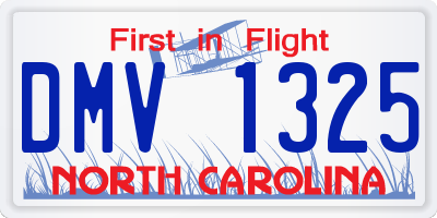 NC license plate DMV1325