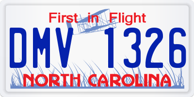 NC license plate DMV1326