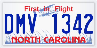 NC license plate DMV1342