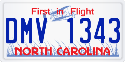 NC license plate DMV1343