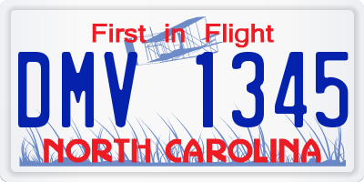 NC license plate DMV1345