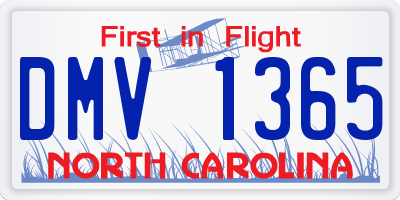 NC license plate DMV1365