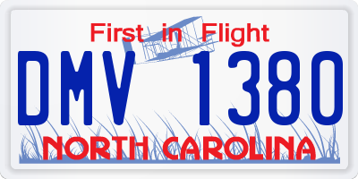 NC license plate DMV1380