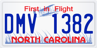 NC license plate DMV1382
