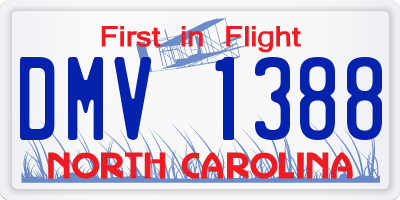NC license plate DMV1388