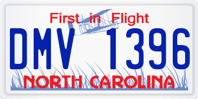 NC license plate DMV1396