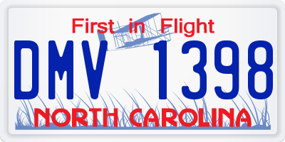 NC license plate DMV1398