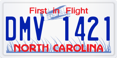 NC license plate DMV1421