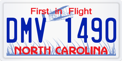NC license plate DMV1490