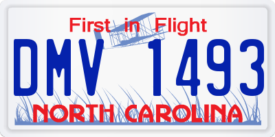 NC license plate DMV1493