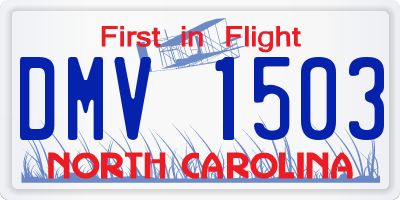 NC license plate DMV1503