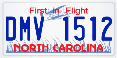 NC license plate DMV1512