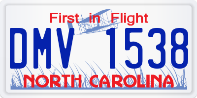NC license plate DMV1538