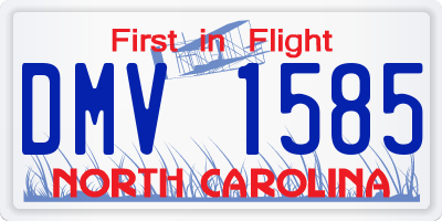 NC license plate DMV1585