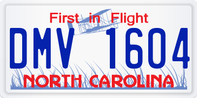 NC license plate DMV1604