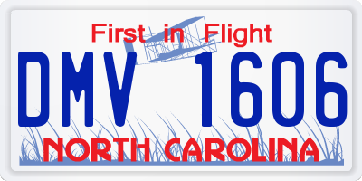 NC license plate DMV1606