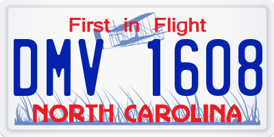 NC license plate DMV1608