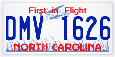 NC license plate DMV1626