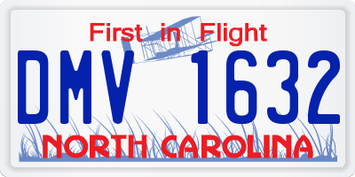 NC license plate DMV1632