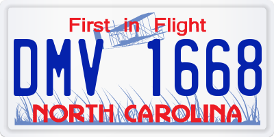 NC license plate DMV1668