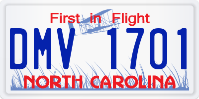 NC license plate DMV1701