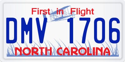 NC license plate DMV1706