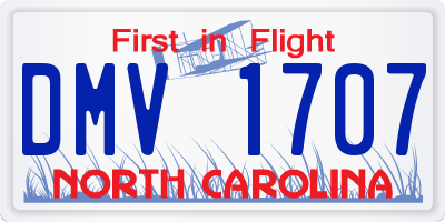 NC license plate DMV1707