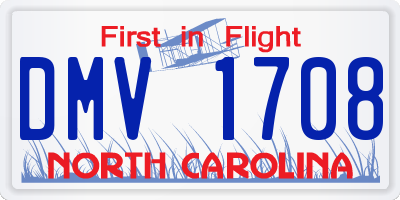 NC license plate DMV1708
