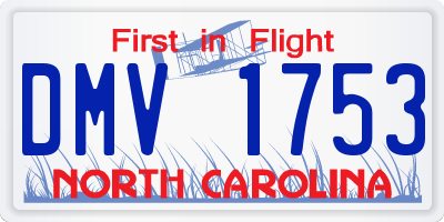 NC license plate DMV1753