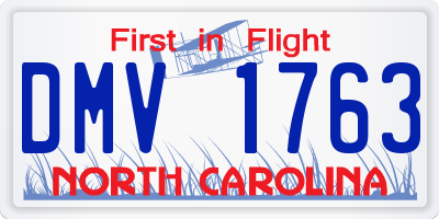NC license plate DMV1763