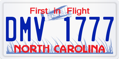 NC license plate DMV1777