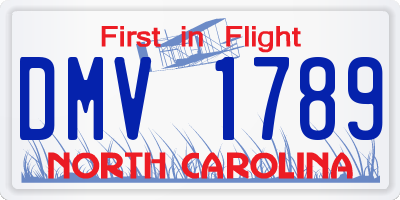 NC license plate DMV1789