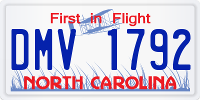 NC license plate DMV1792
