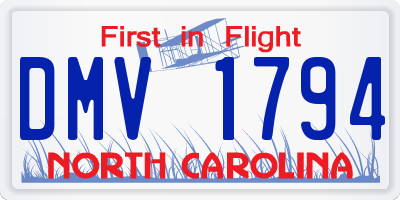 NC license plate DMV1794