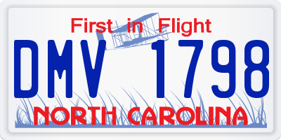 NC license plate DMV1798