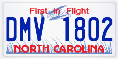 NC license plate DMV1802