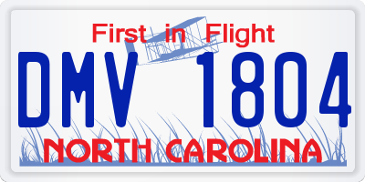 NC license plate DMV1804