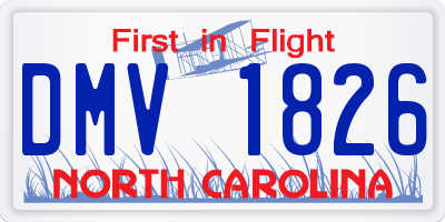 NC license plate DMV1826