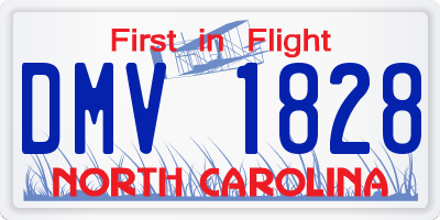 NC license plate DMV1828