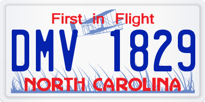 NC license plate DMV1829