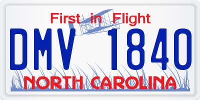 NC license plate DMV1840