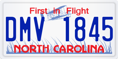 NC license plate DMV1845